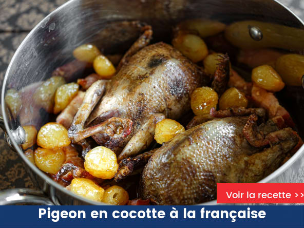 Pigeon en cocotte à la française